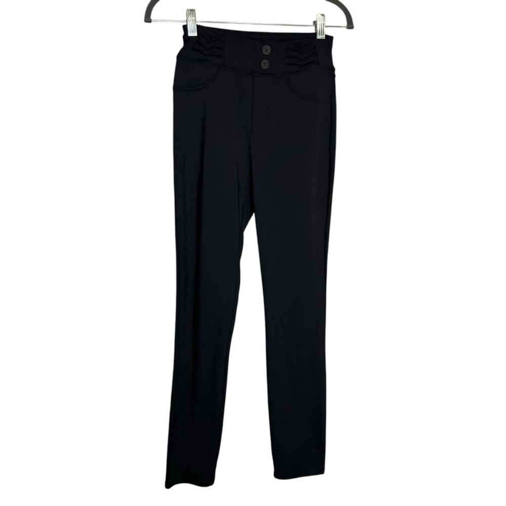 NWT Halara Black Ruffle Waist Band Casual Athletic Pants Size XS